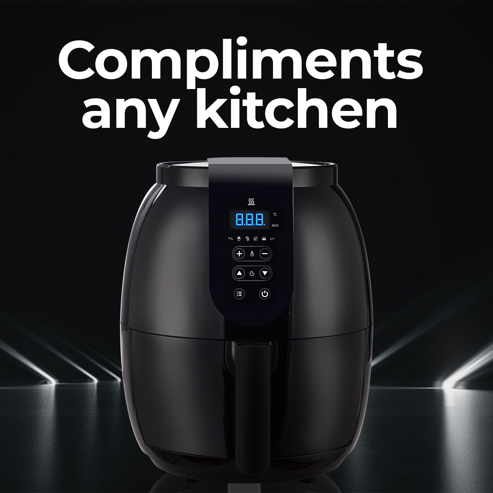 Kitchen Couture 3.5 Litre Digital Display Black Air Fryer Oil Free Cooking Black