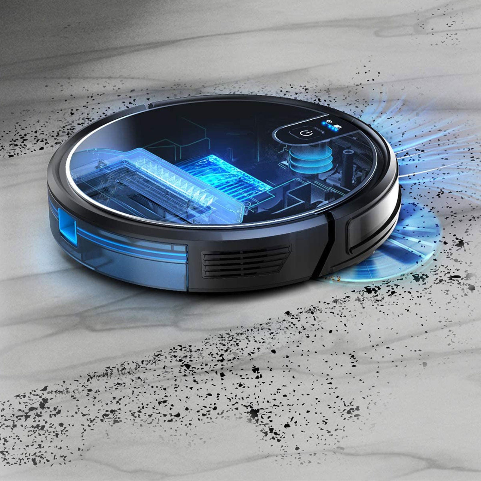 MyGenie XSonic Wifi Pro Robotic Vacuuum Cleaner Carpet Wet Dry Mopping Black Black