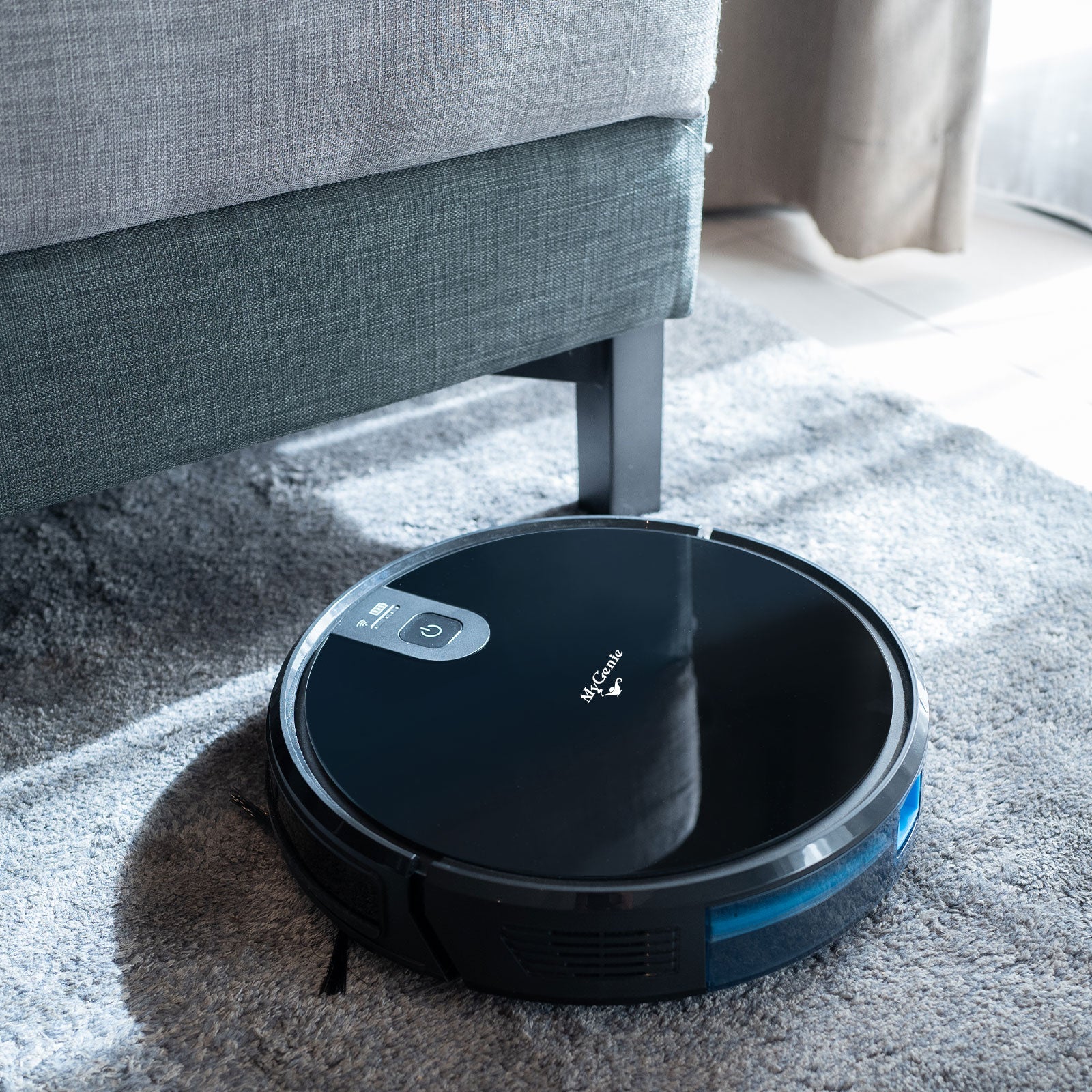 MyGenie XSonic Wifi Pro Robotic Vacuuum Cleaner Carpet Wet Dry Mopping Black Black