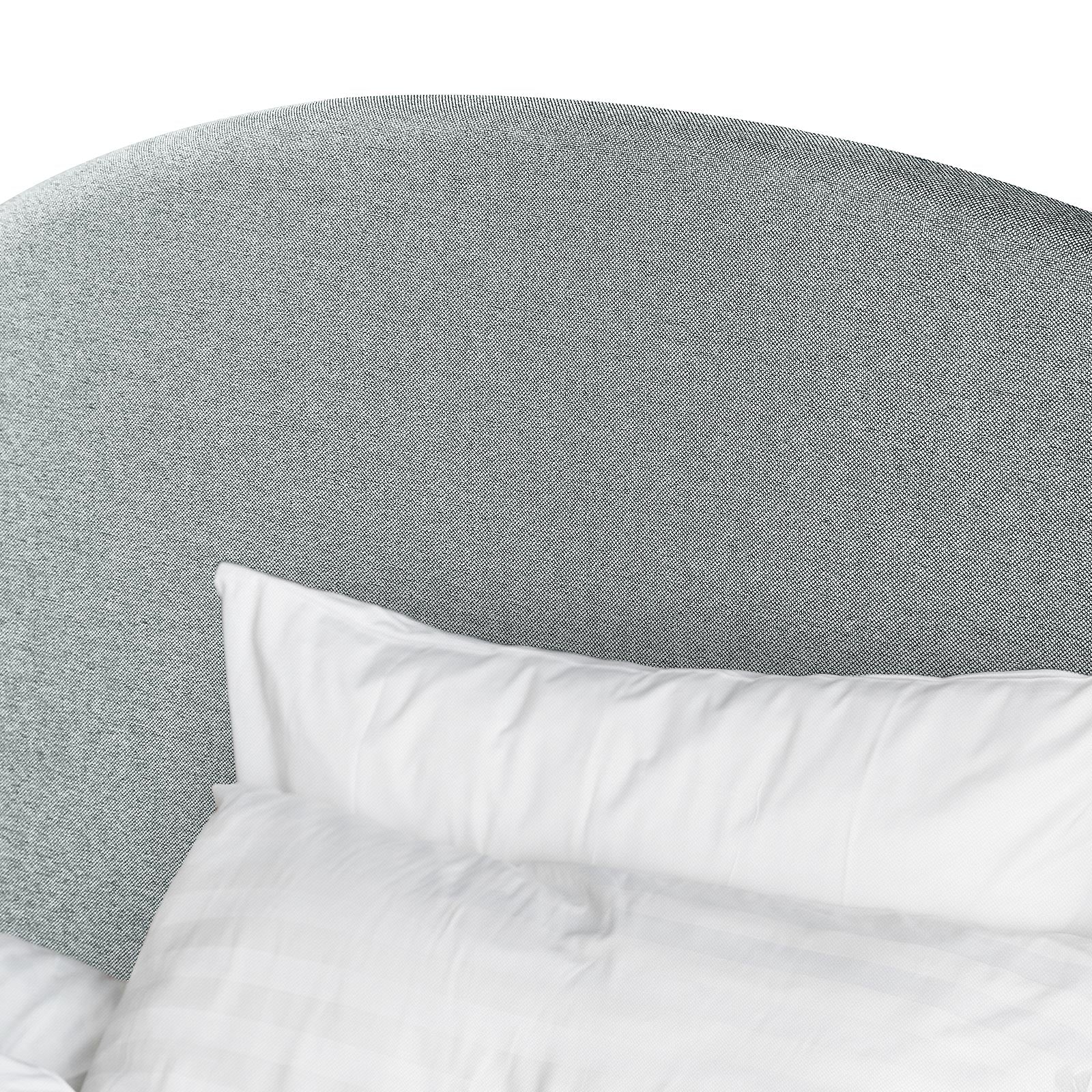 Milano Decor Barcelona Curved Light Grey Bed Head Headboard Bedhead Upholstered - King - Light Grey