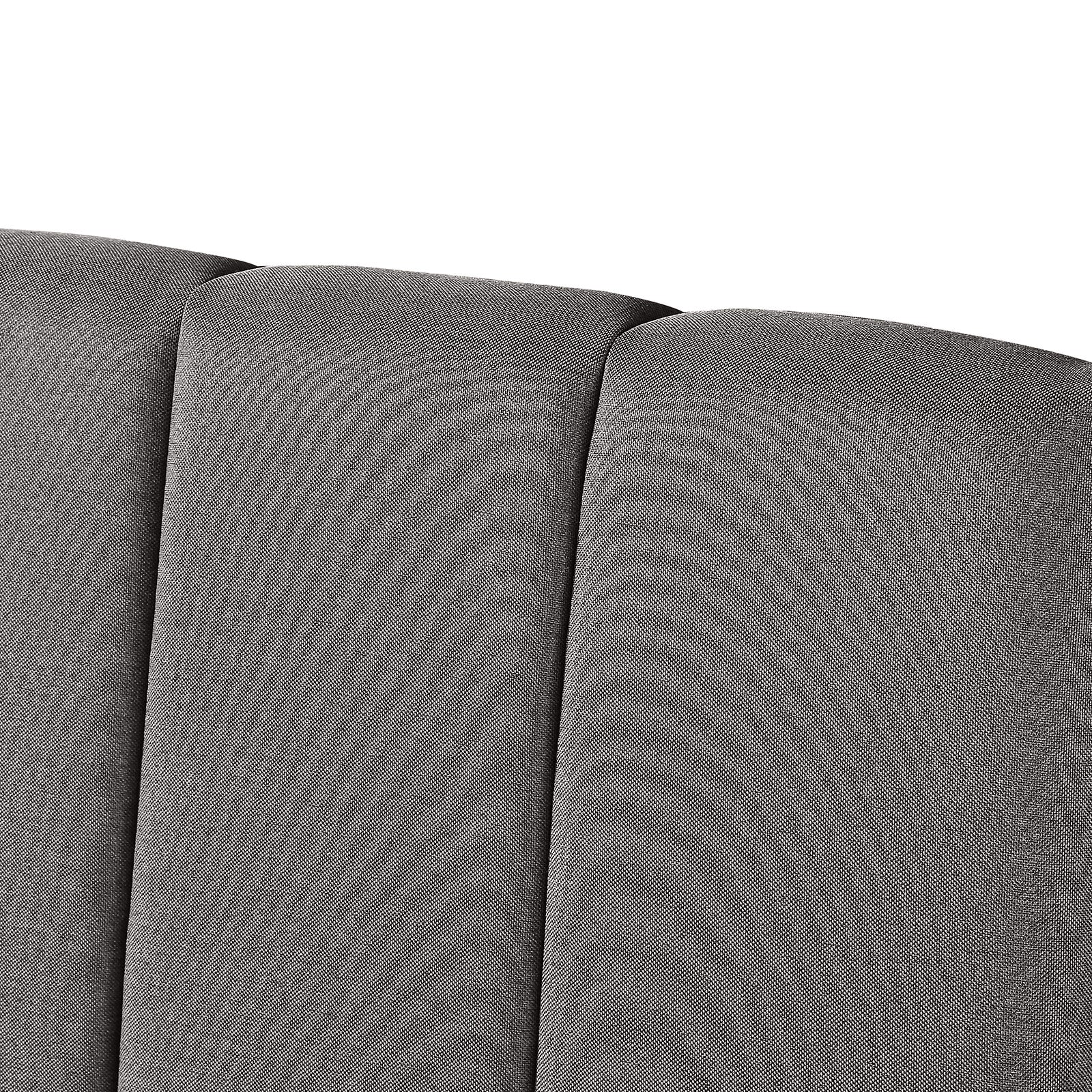 Milano Decor Valencia Mid Grey Bed Head Headboard Bedhead Upholstered - Queen - Mid Grey