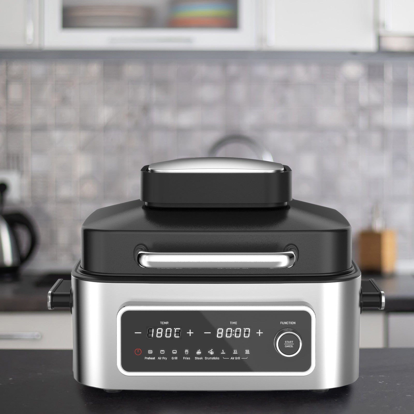 Kitchen Couture Top Loading Air Grill Family XL Air Fryer Stainless Steel Silver