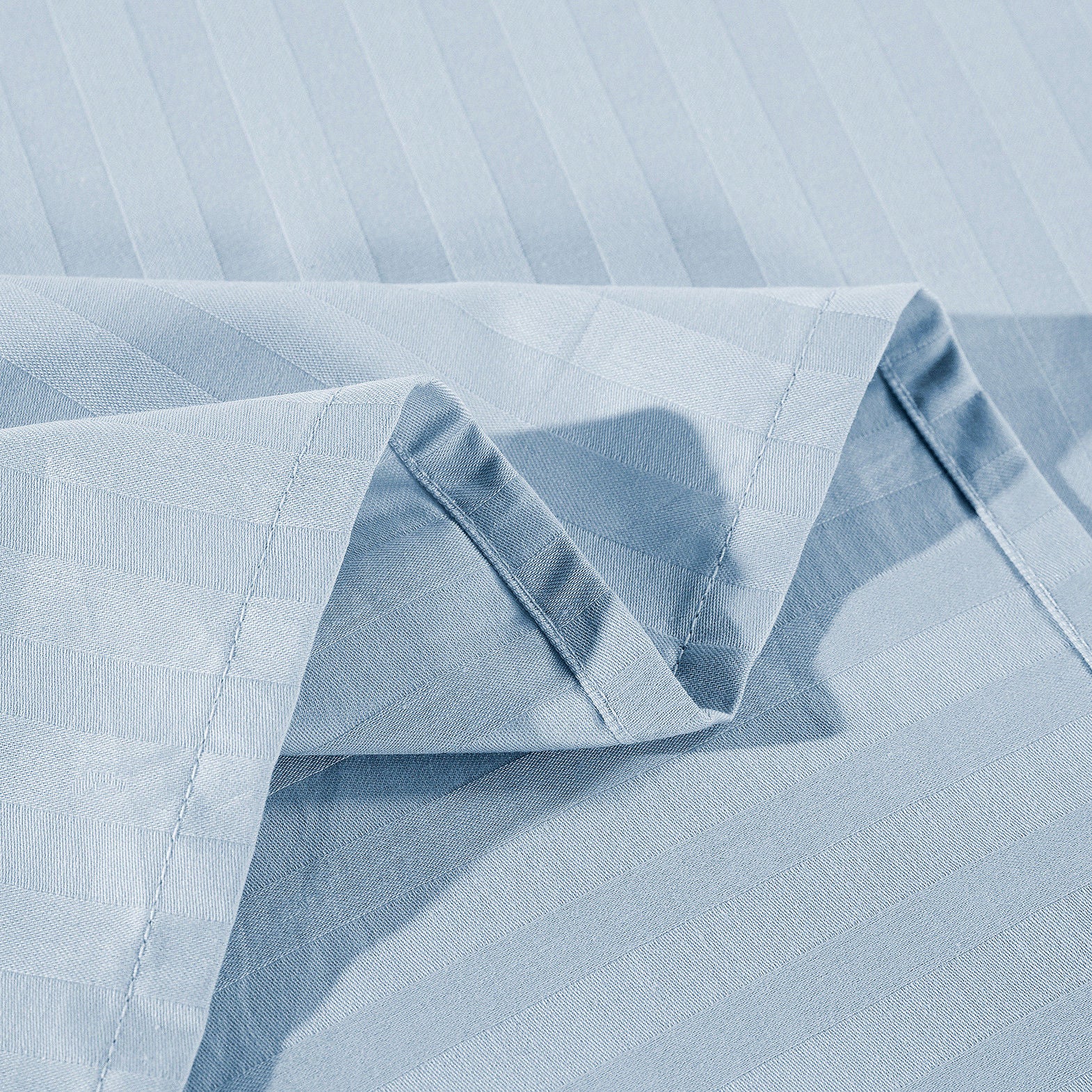 Kensington 1200 Thread Count 100% Egyptian Cotton Sheet Set Stripe Hotel Grade - King - Chambray