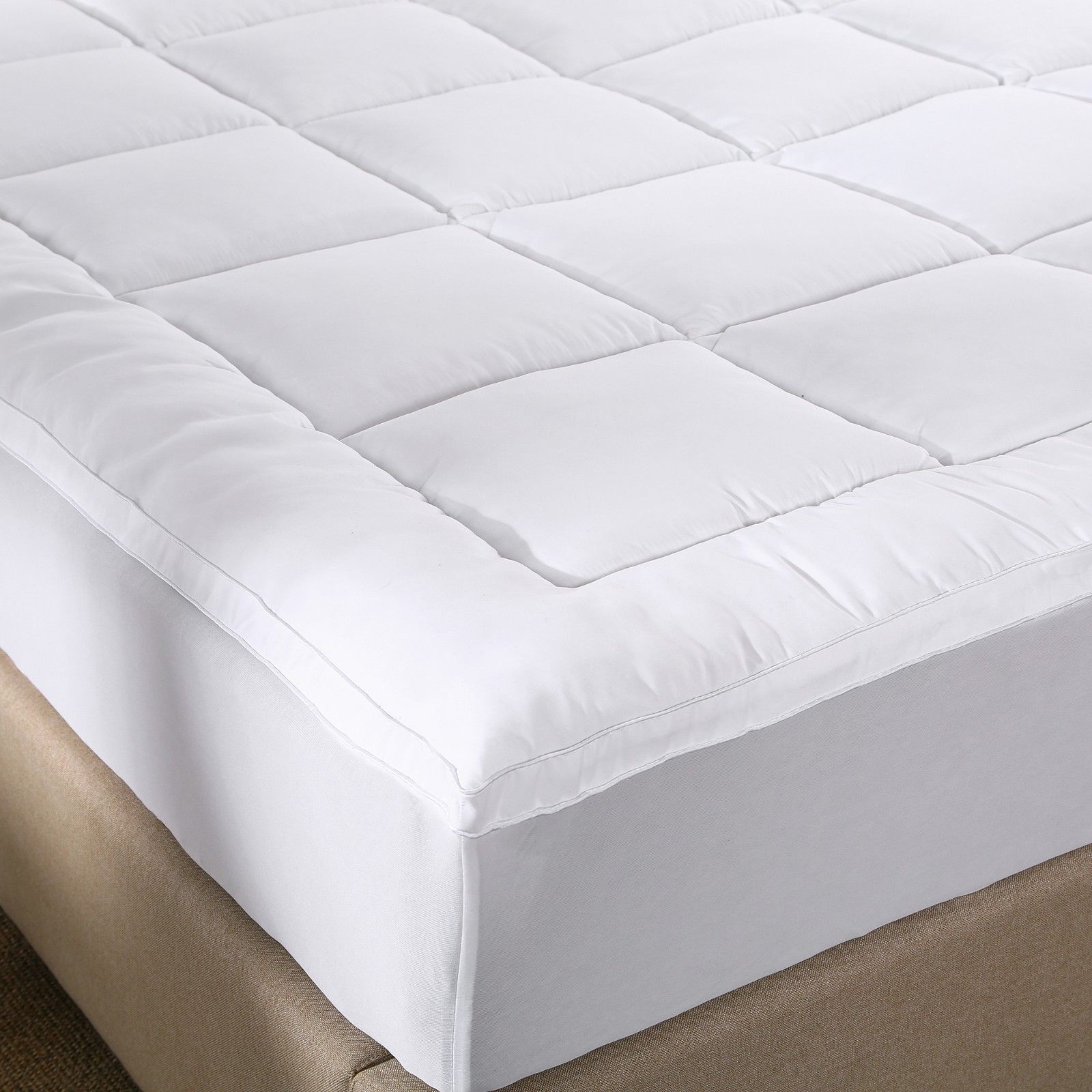 Royal Comfort 1000GSM Memory Mattress Topper Cover Protector Underlay - Double - White