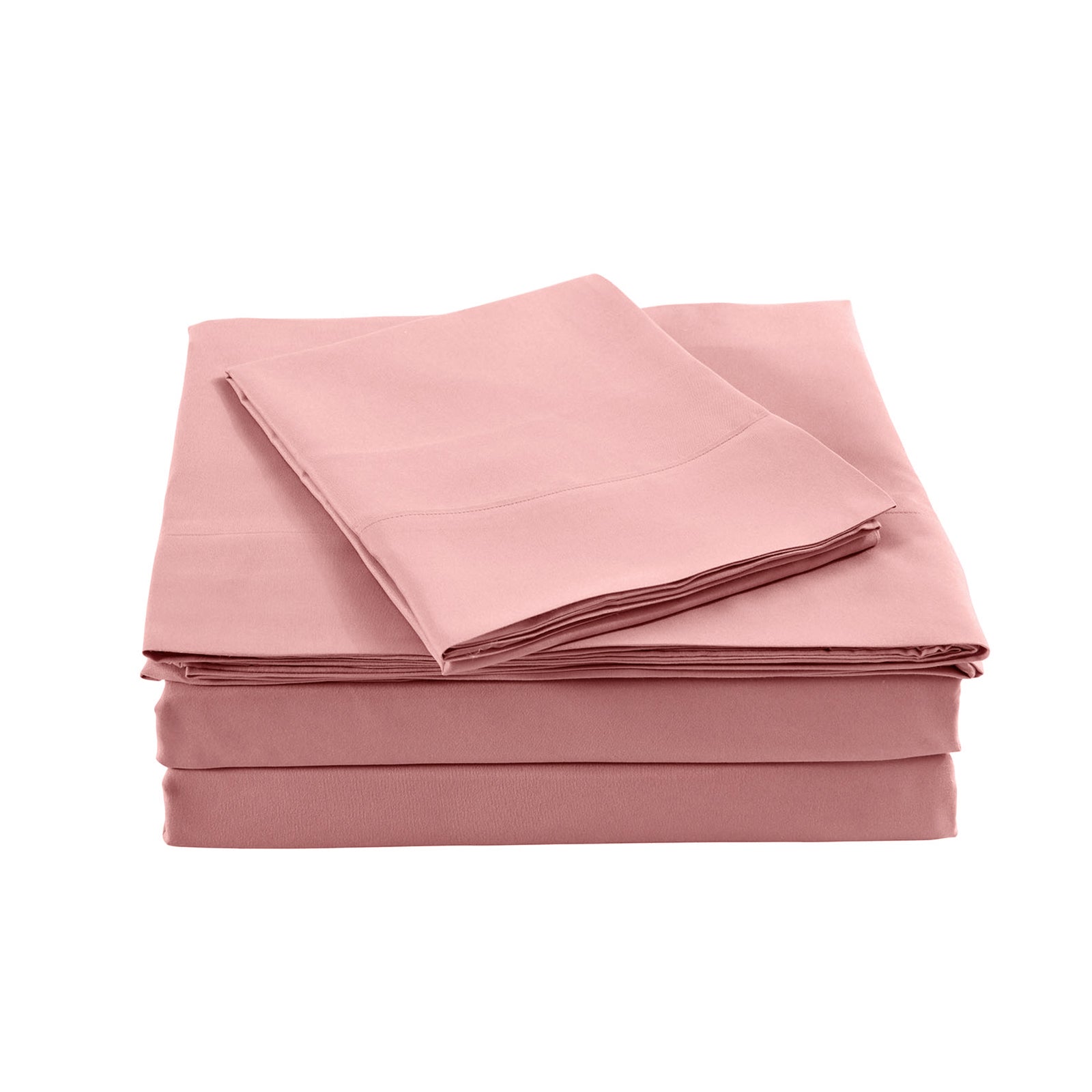 Royal Comfort Bamboo Blended Sheet & Pillowcases Set 1000TC Ultra Soft Bedding - Queen - Blush
