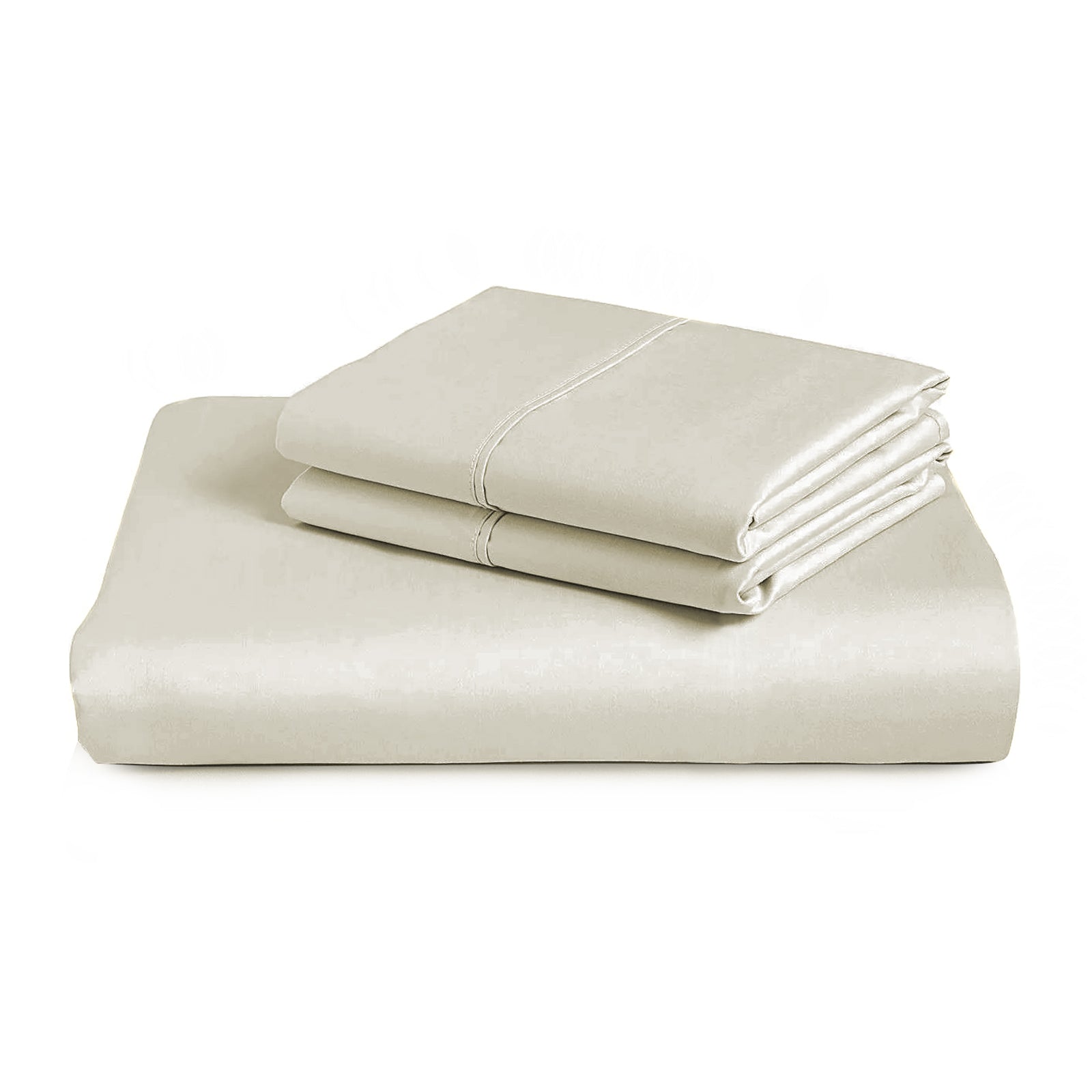 Royal Comfort 1000 Thread Count Cotton Rich 3 Piece Fitted Sheet Pillowcase Set - Queen - Pebble