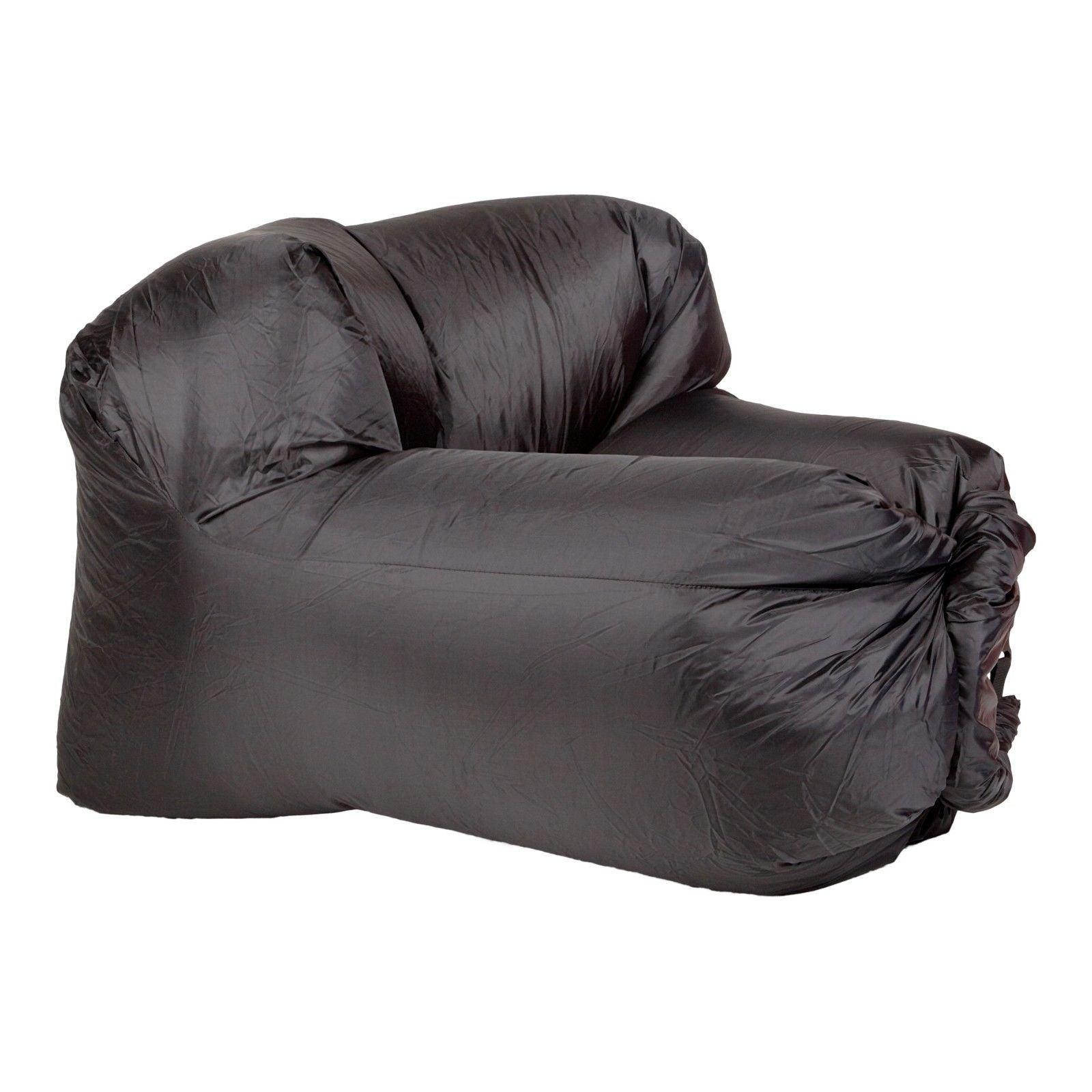 Milano Decor Inflatable Air Lounger for Beach Camping Festival Outdoor Lazy Lounge Chair - Black