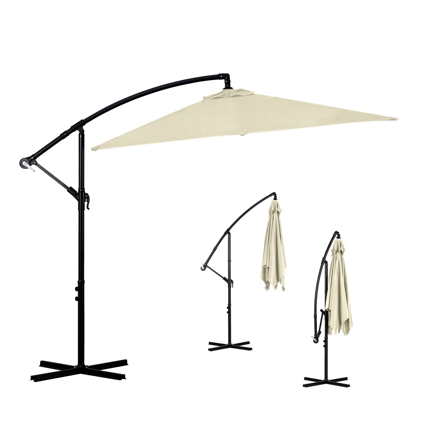 Milano 2.2M Outdoor Umbrella Cantilever Garden Deck Patio Shade Water-Resistant - Beige