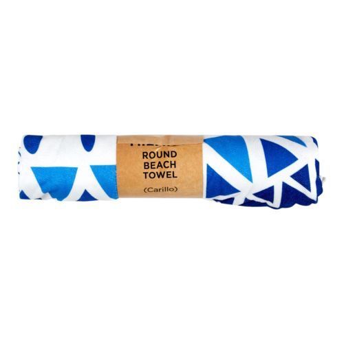 Milano Round Beach Towel with Tassels Print 140 cm 350 GSM Microfibre Blanket - Carillo