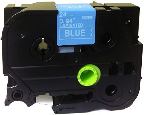 BROTHER 1PK 100% Compatible for Brother P-Touch TZe 555 White on Blue TZE Tape Label, Length 8m (26.2ft) Width: 24mm (1 inch) Good for hot and cold environments