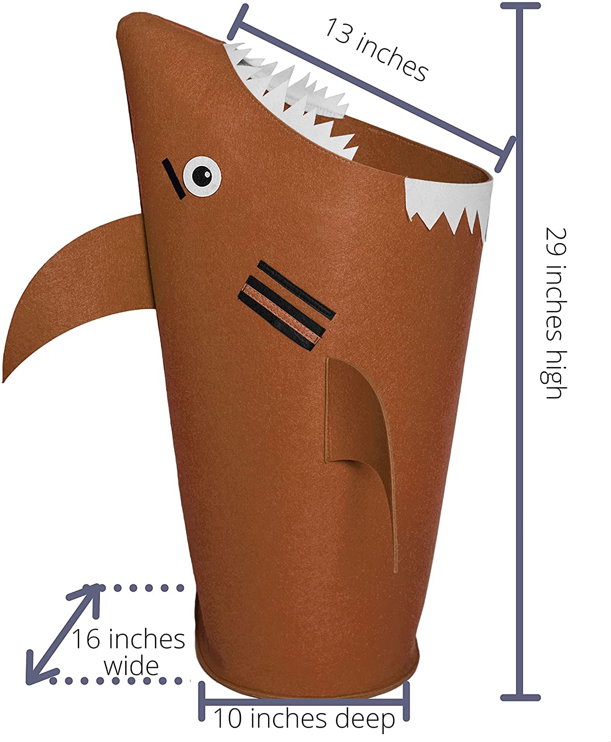 Baby Shark Laundry Basket for Kids for bedroom and bathroom - Brown