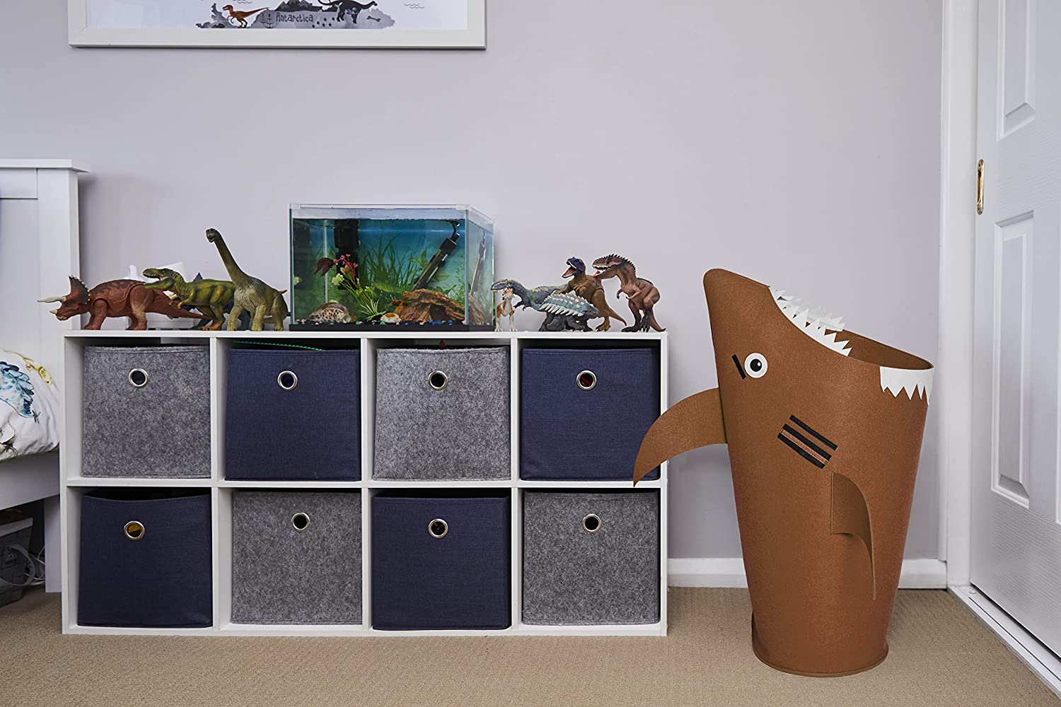 Baby Shark Laundry Basket for Kids for bedroom and bathroom - Brown