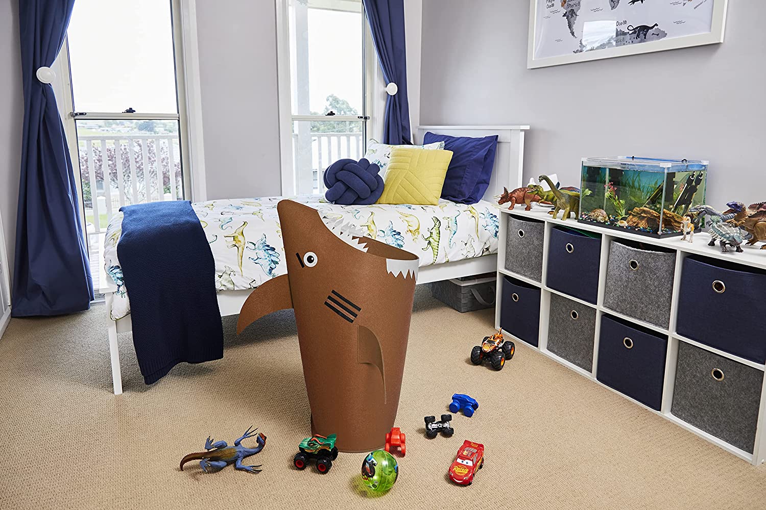 Baby Shark Laundry Basket for Kids for bedroom and bathroom - Brown