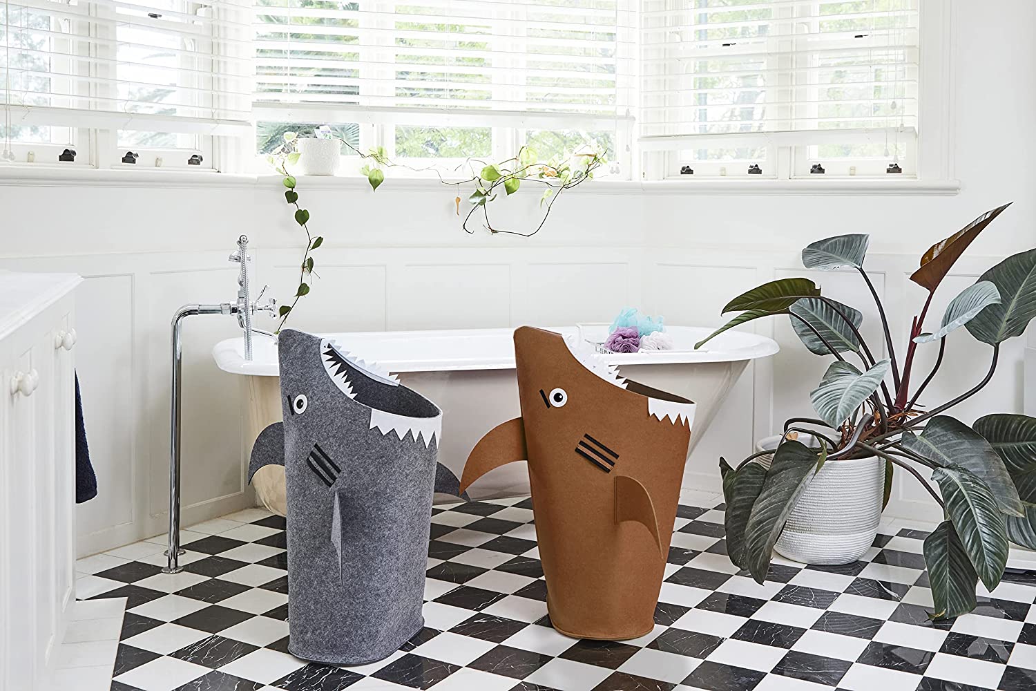 Baby Shark Laundry Basket for Kids for bedroom and bathroom - Brown