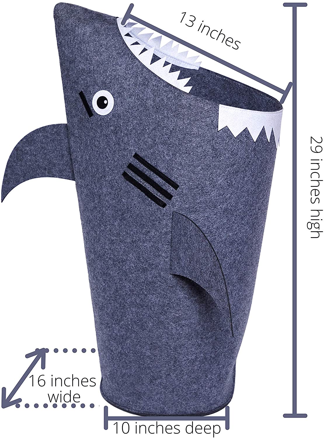 Baby Shark Laundry Basket for Kids for bedroom and bathroom - Grey