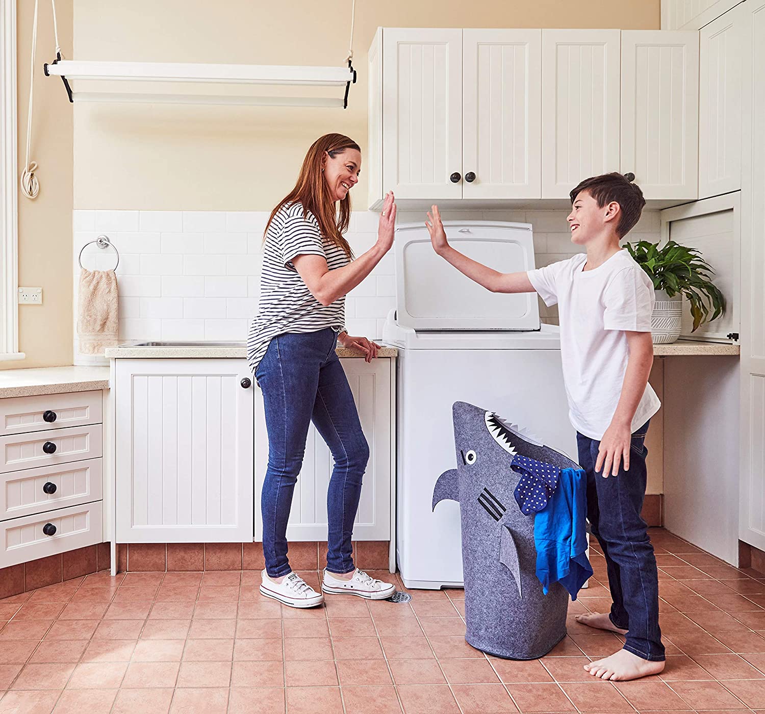 Baby Shark Laundry Basket for Kids for bedroom and bathroom - Grey