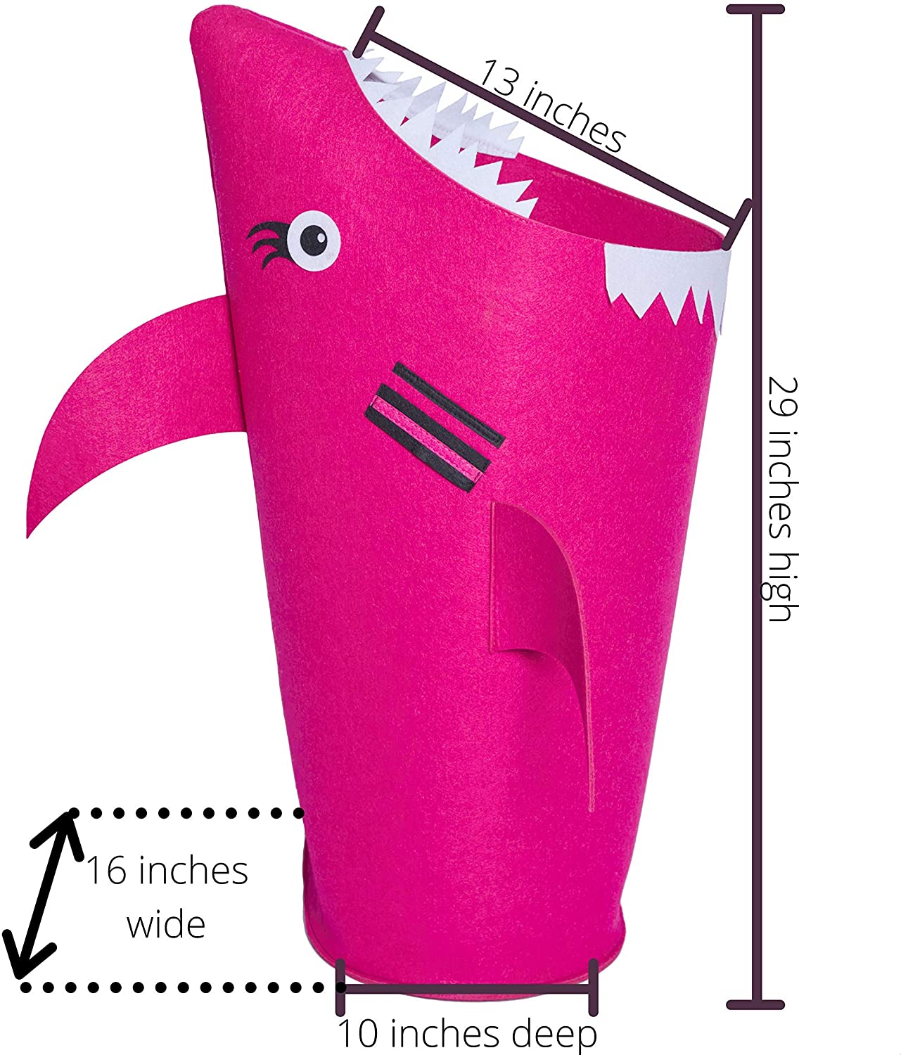 Baby Shark Laundry Basket for Kids for bedroom and bathroom - Pink