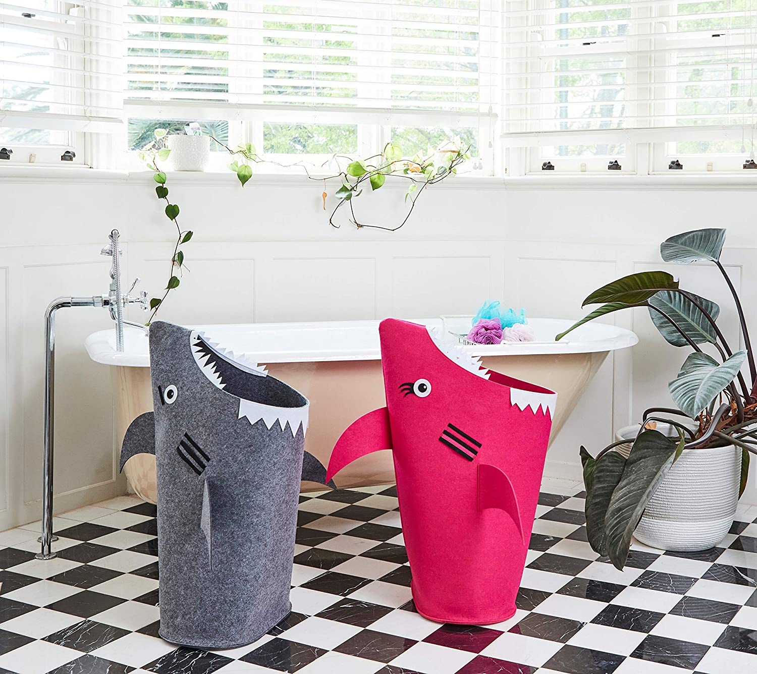 Baby Shark Laundry Basket for Kids for bedroom and bathroom - Pink