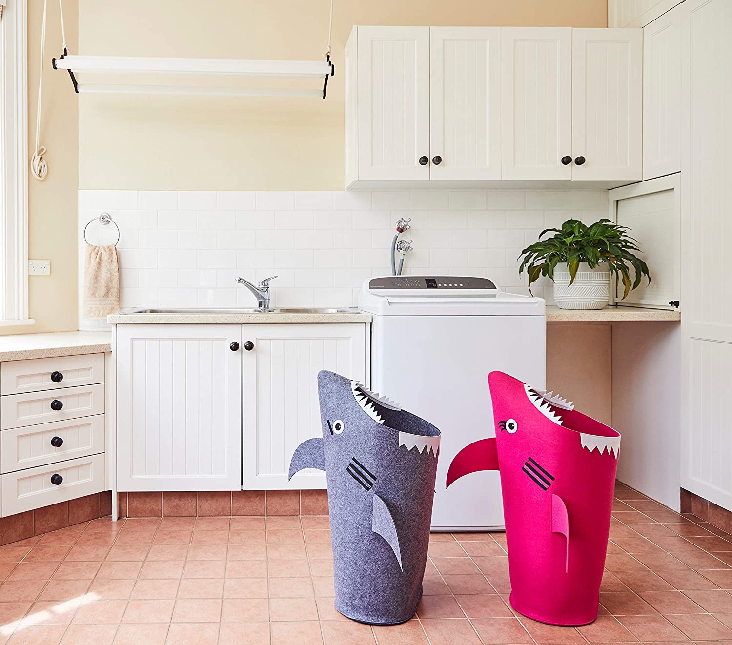 Baby Shark Laundry Basket for Kids for bedroom and bathroom - Pink