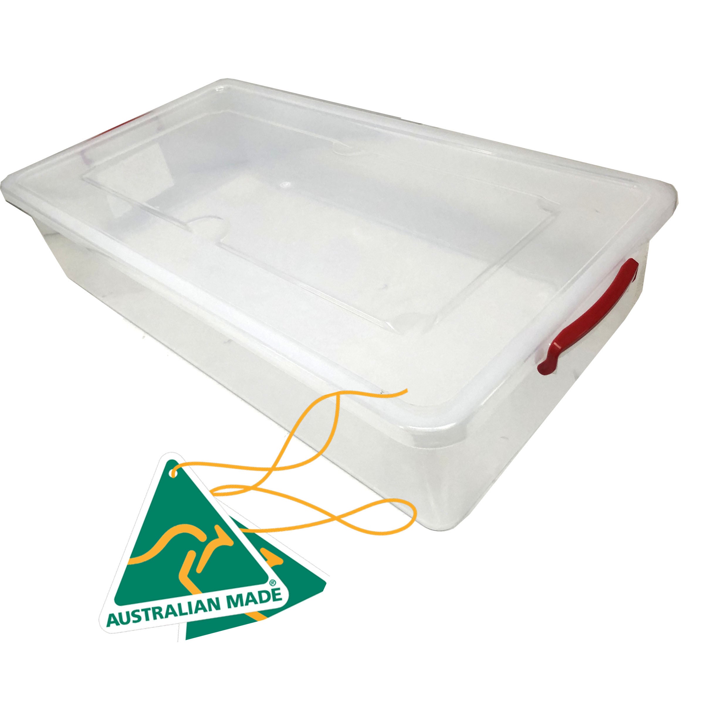 3x 35L Australian Made Premium Underbed Plastic Storage Tub Under Bed Box Large