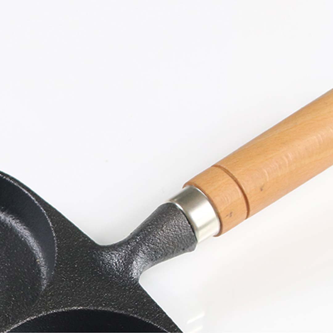 SOGA 3 Mold Cast Iron Breakfast Fried Egg Pancake Omelette Fry Pan