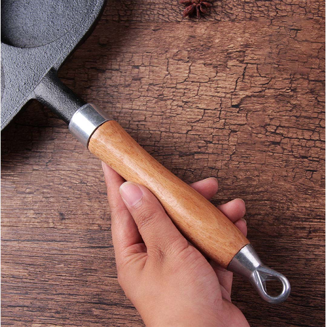 SOGA 2X 4 Mold Cast Iron Breakfast Fried Egg Pancake Omelette Fry Pan