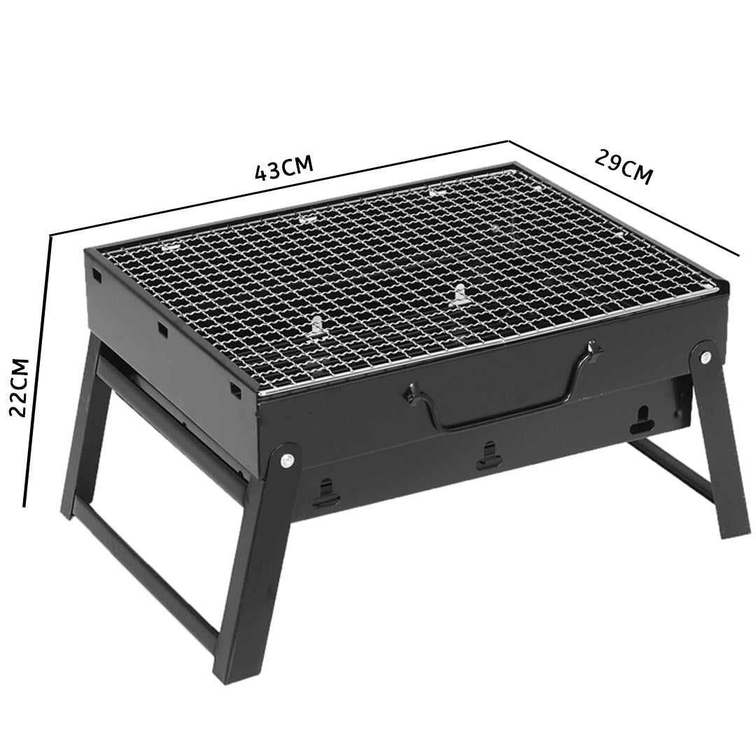 SOGA 2X 43cm Portable Folding Thick Box-type Charcoal Grill for Outdoor BBQ Camping