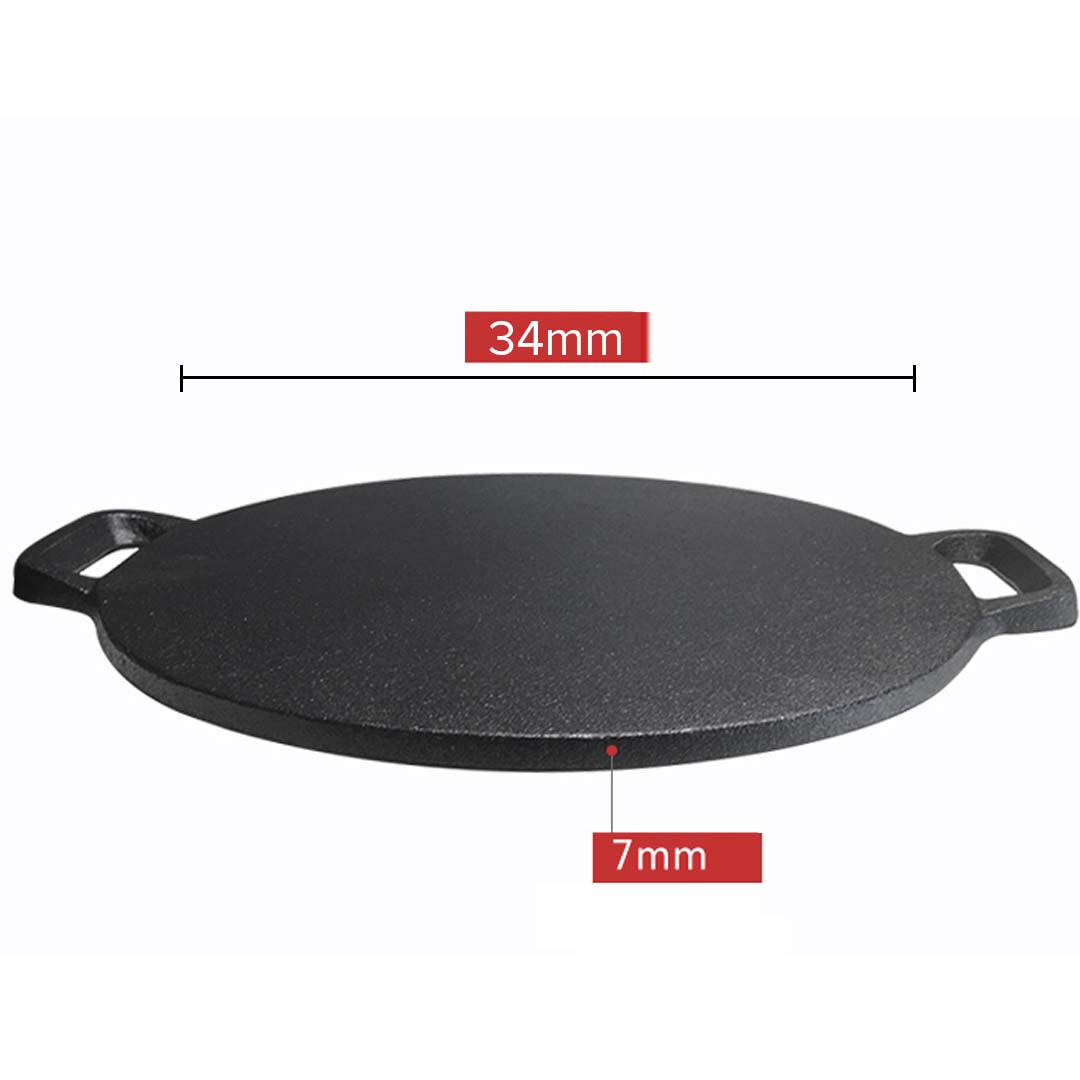 SOGA 2X Cast Iron Induction Crepes Pan Baking Cookie Pancake Pizza Bakeware
