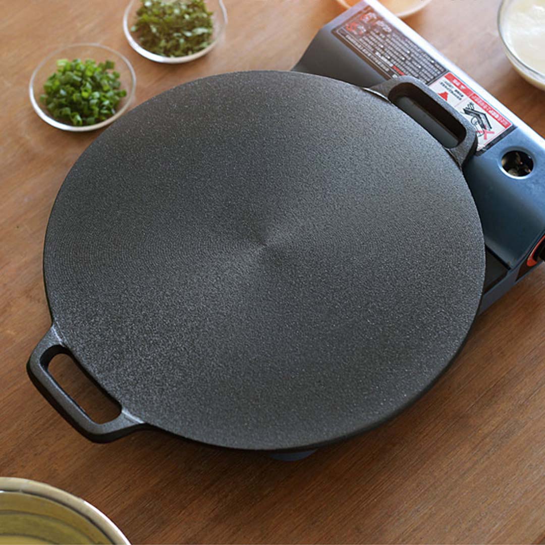 SOGA 2X Cast Iron Induction Crepes Pan Baking Cookie Pancake Pizza Bakeware