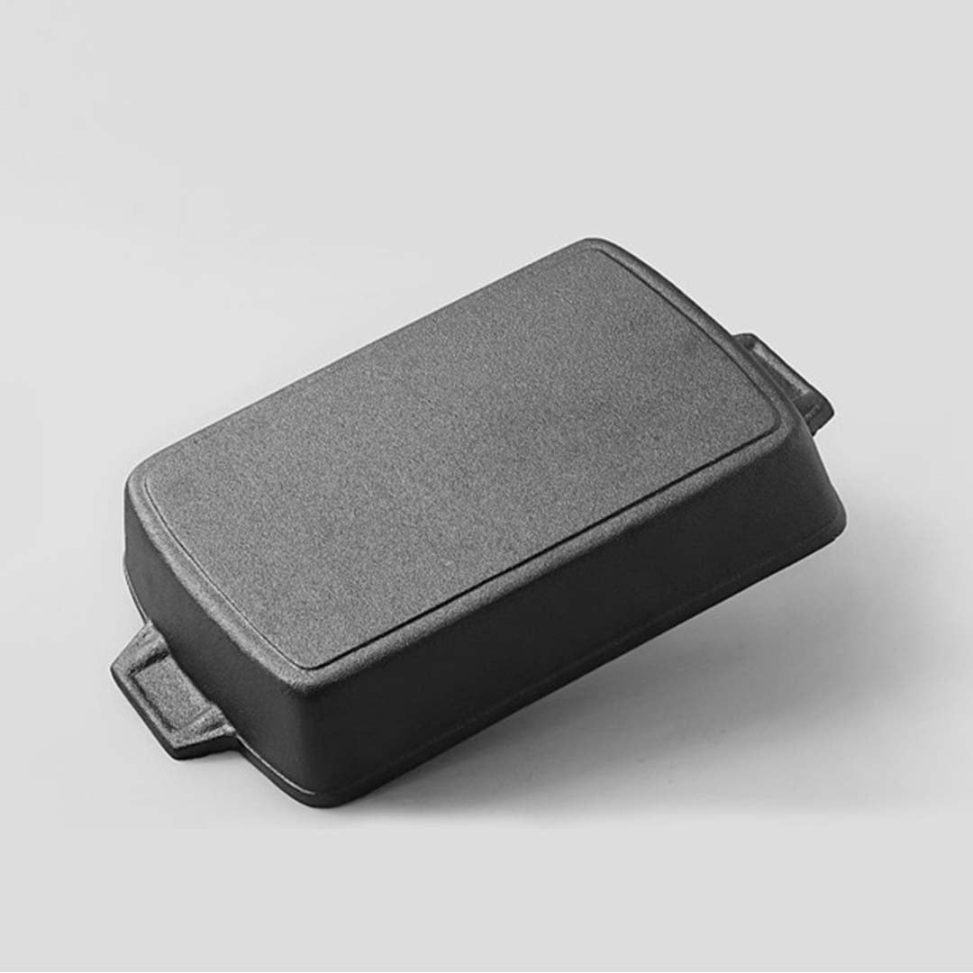 SOGA 2X 33cm Cast Iron Rectangle Bread Cake Baking Dish Lasagna Roasting Pan
