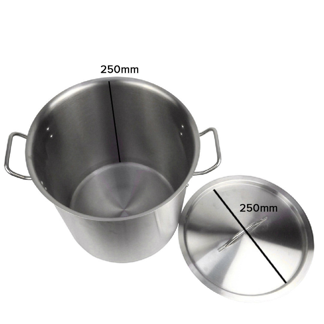 SOGA Stock Pot 12L Top Grade Thick Stainless Steel Stockpot 18/10