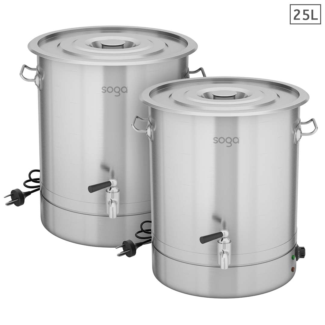 SOGA 2X 25L Stainless Steel URN Commercial Water Boiler  2200W