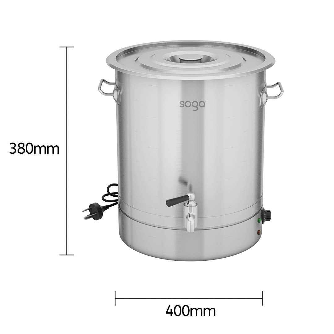 SOGA 2X 48L Stainless Steel URN Commercial Water Boiler 2200W