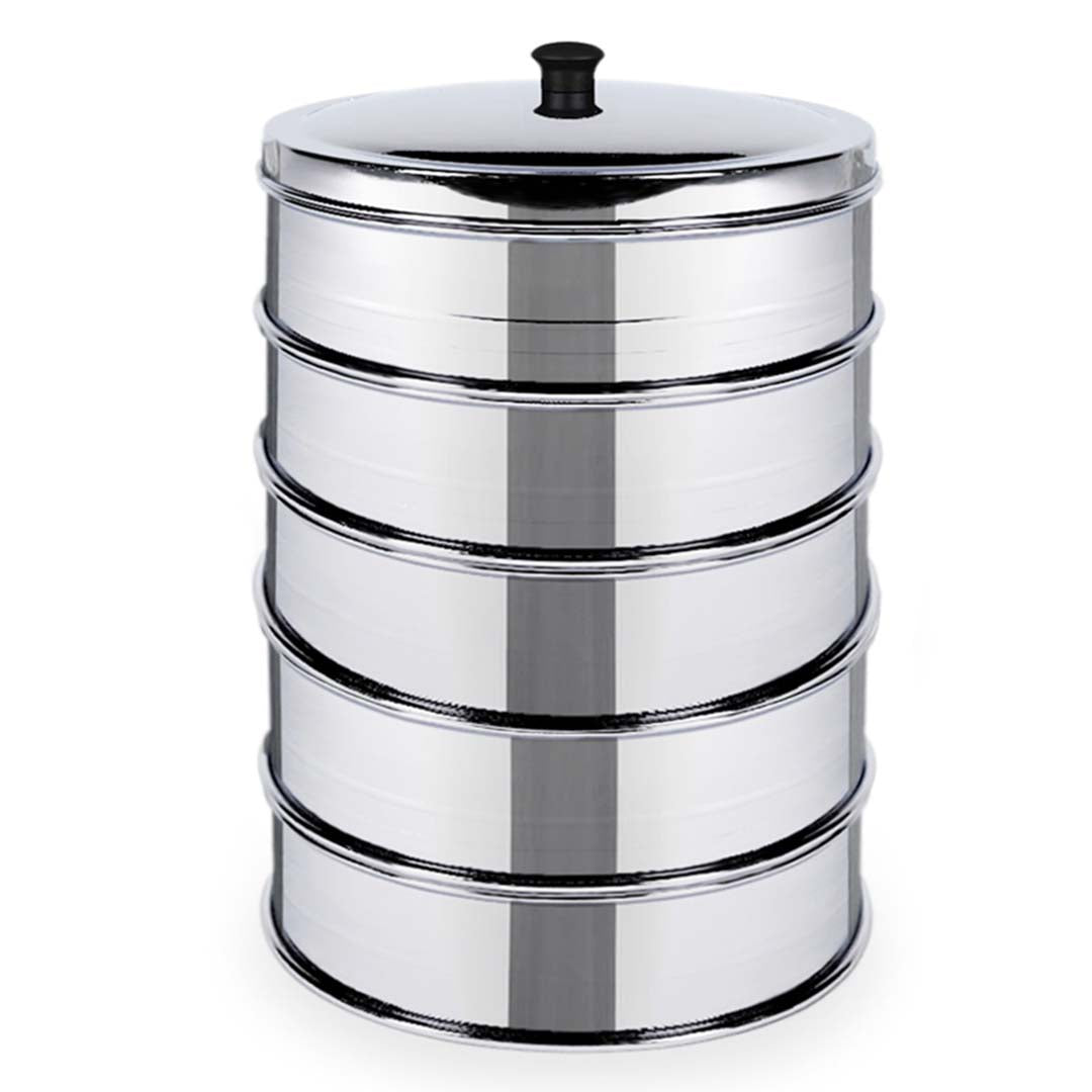 SOGA 2X 5 Tier Stainless Steel Steamers With Lid Work inside of Basket Pot Steamers 28cm