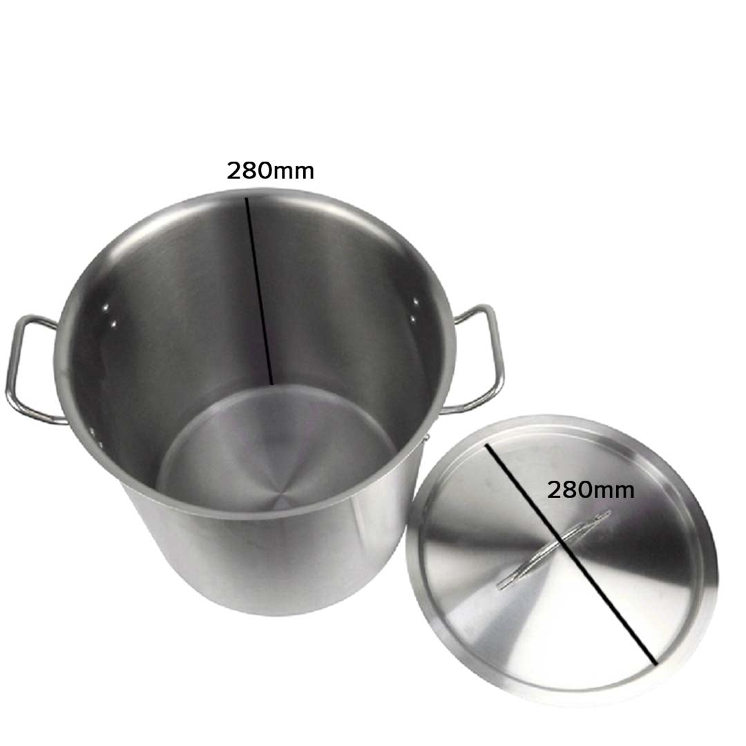 SOGA Stock Pot 17L Top Grade Thick Stainless Steel Stockpot 18/10