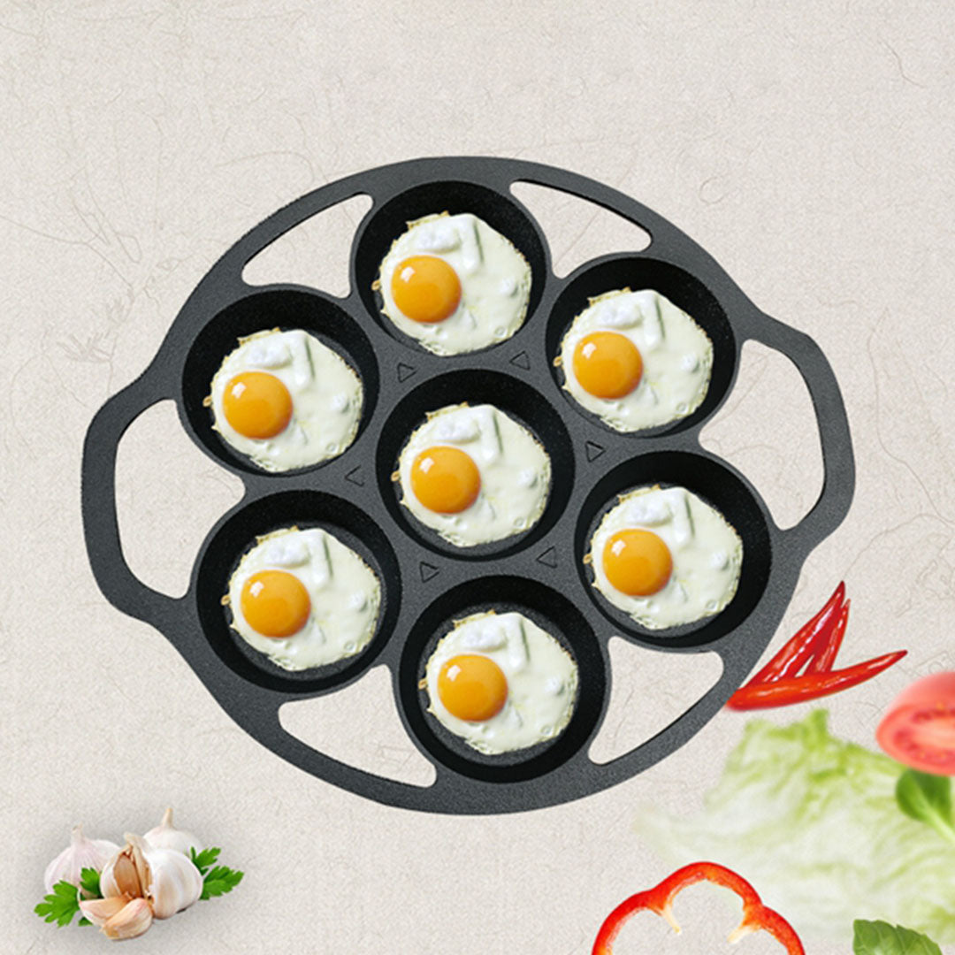 SOGA 2X 32cm Cast Iron Takoyaki Fry Pan Octopus Balls Maker 7 Hole Cavities Grill Mold