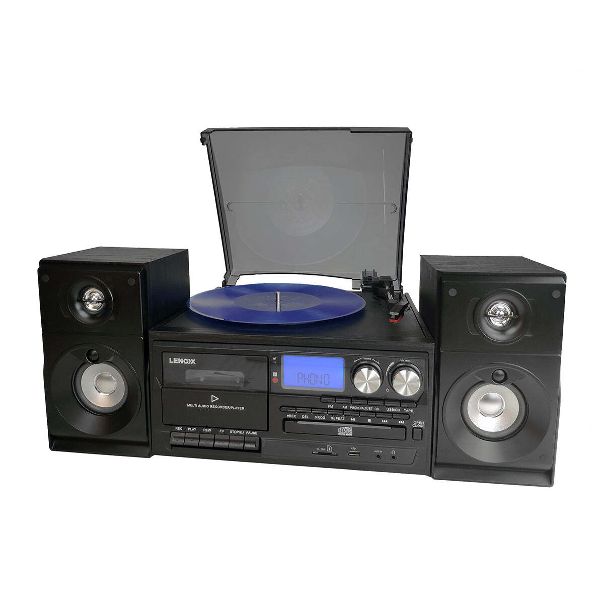 Audio Home Entertainment System (Black) Turntable, CDs, Vinyl, Wireless Streaming & More