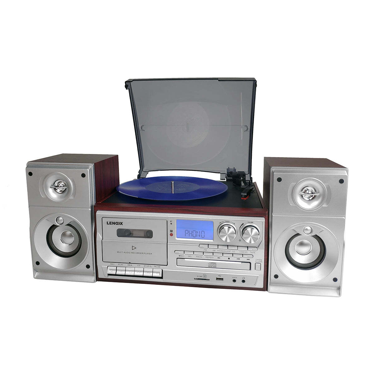 Audio Home Entertainment System (Brown) Turntable, CDs, Vinyl, Wireless Streaming & More