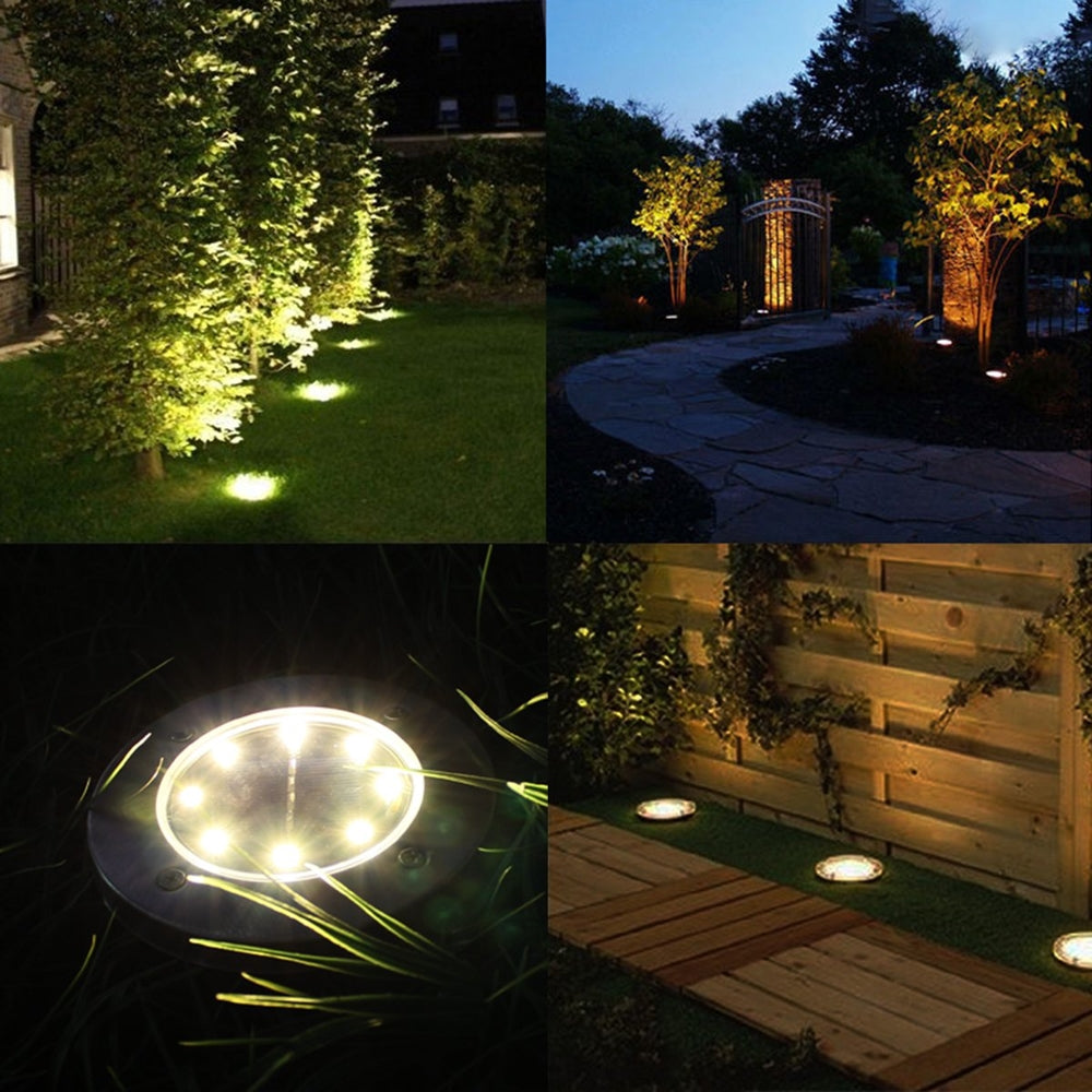 12Pcs Solar Powered LED Buried Inground Recessed Light Garden Outdoor Deck Path