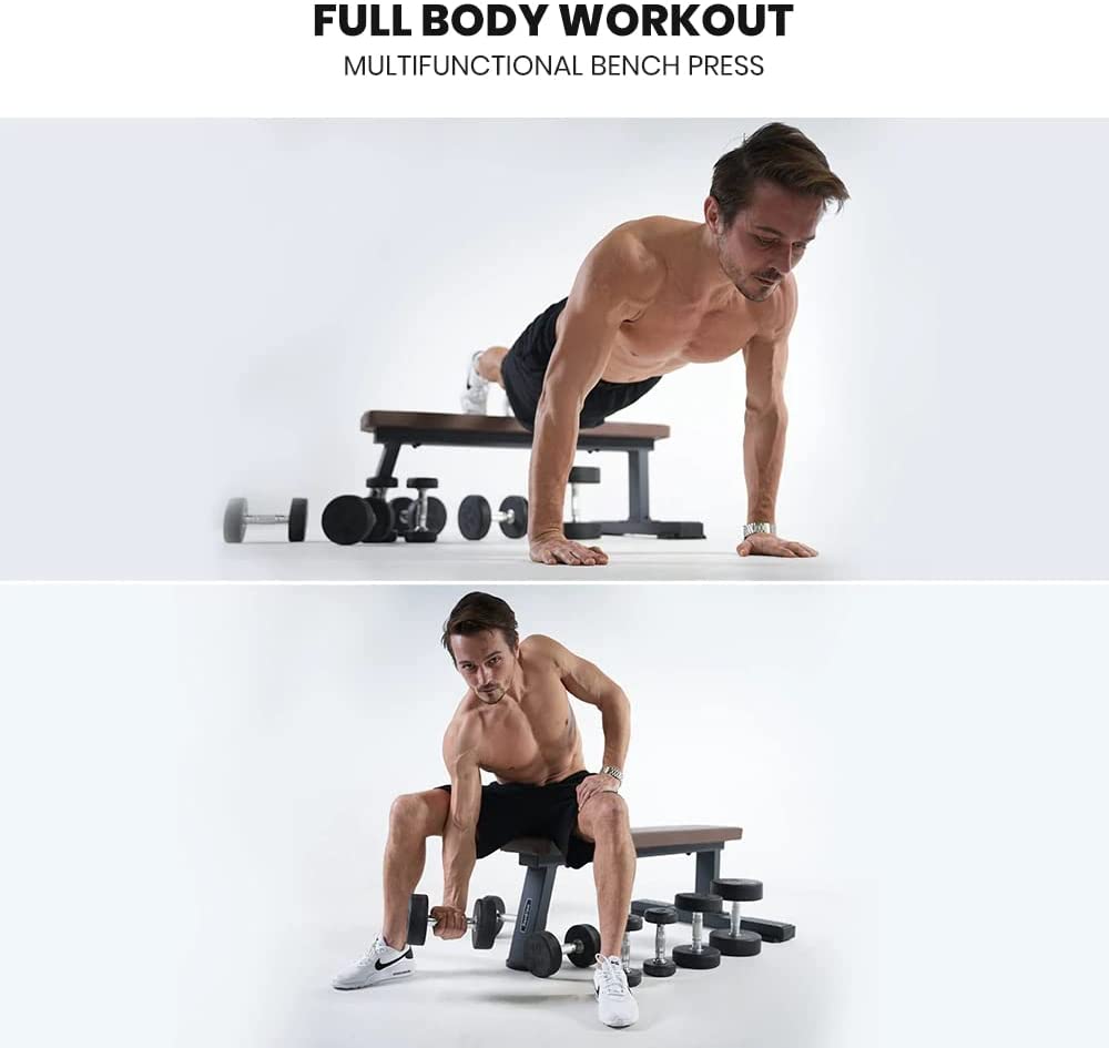 Sardine Sport FB68 Heavy Duty Flat Bench, 450kg Weight Capacity for Home Gym Exercise, Weight Lifting&Abdominal Training