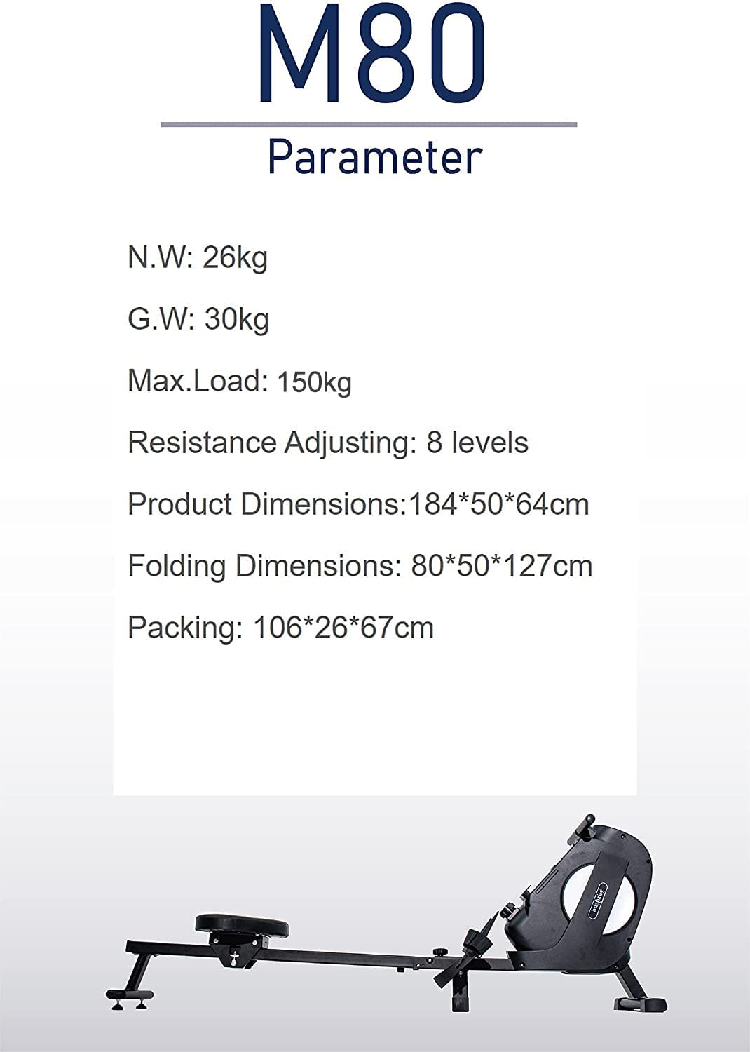 Sardine Sport Magnetic Rowing Machine Exercise Fitness Home Gym Cardio