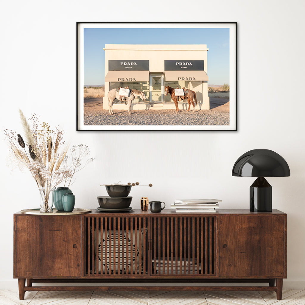 50cmx70cm Horses Black Frame Canvas Wall Art