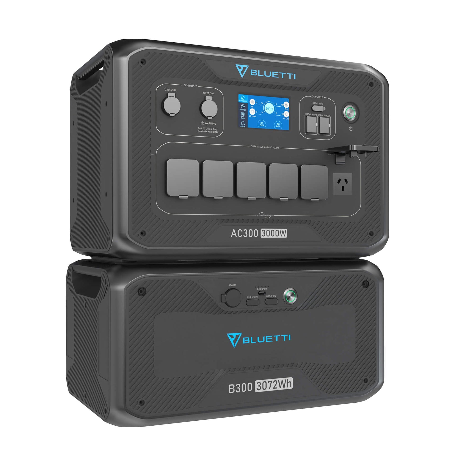 BLUETTI Expandable Power Station AC300 and B300 External Battery Module, 3072Wh LiFePO4 Battery Backup w/ 6 3000W AC Outlets(6000W Peak), Solar Generator For Home Backup, Vanlife, Emergency