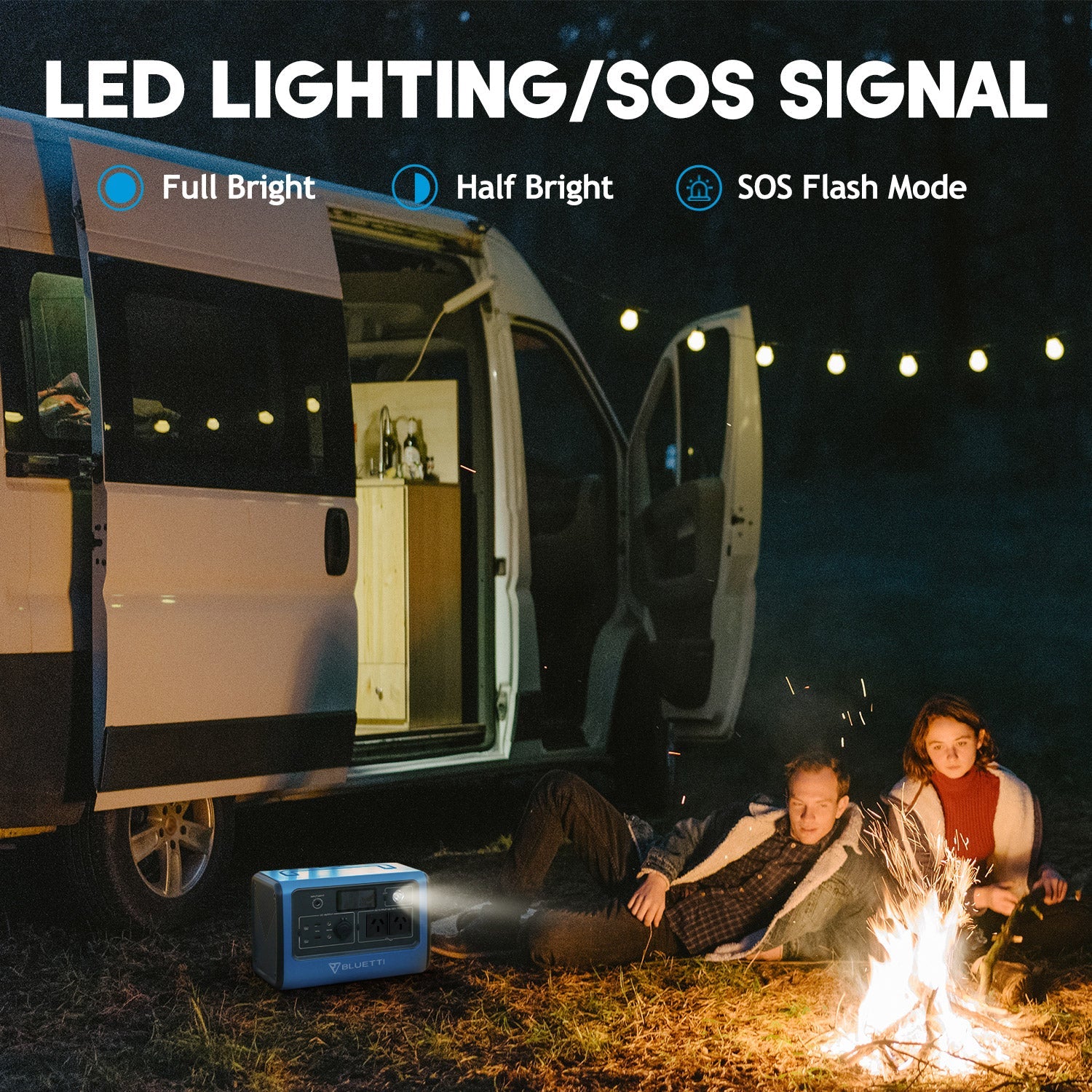 BLUETTI EB70 Portable Power Station 800W 716Wh LiFePo4 Battery with AU plug for Camping Outdoor Home Off-grid Blue