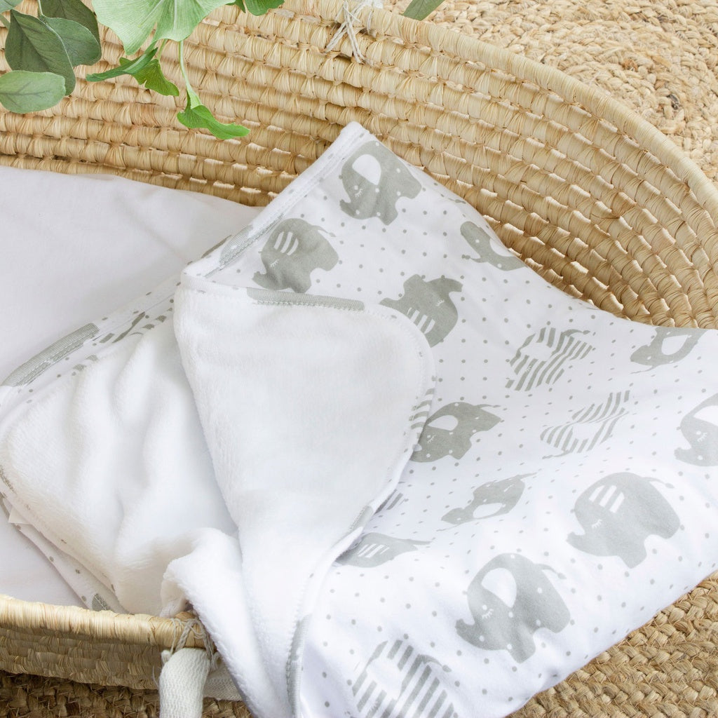 Bubba Blue Petit Elephant Reversible Cuddle Blanket 106011