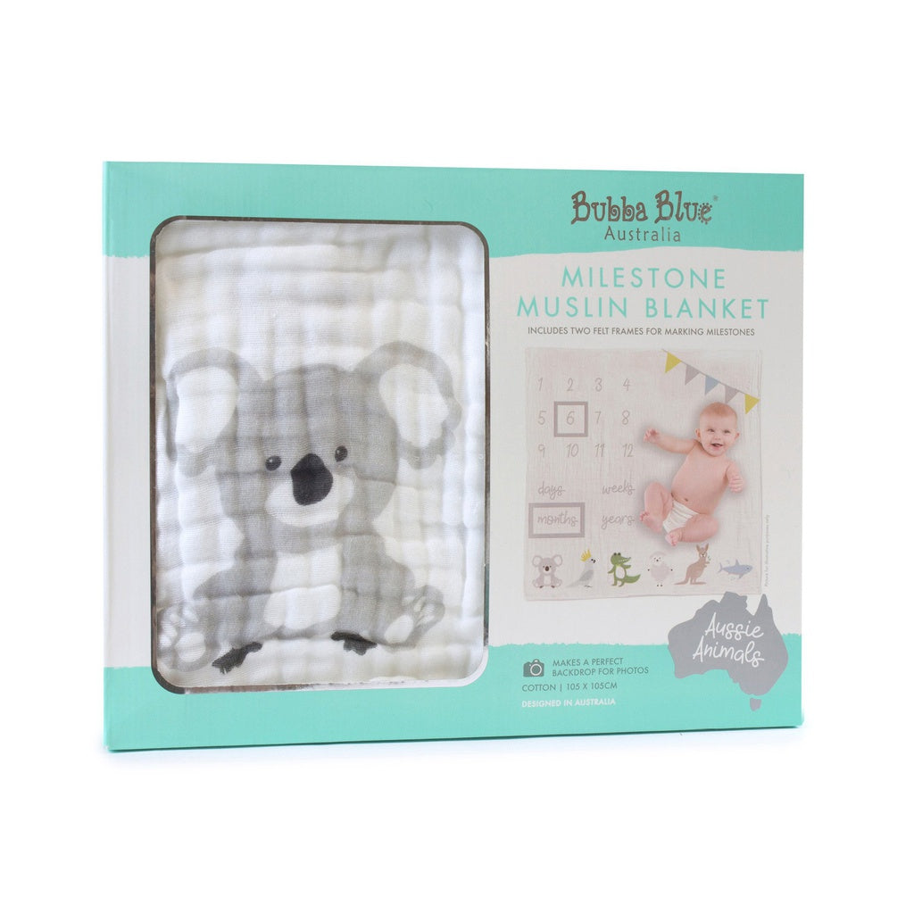 Bubba Blue Aussie Animal Milestone Muslin 97715