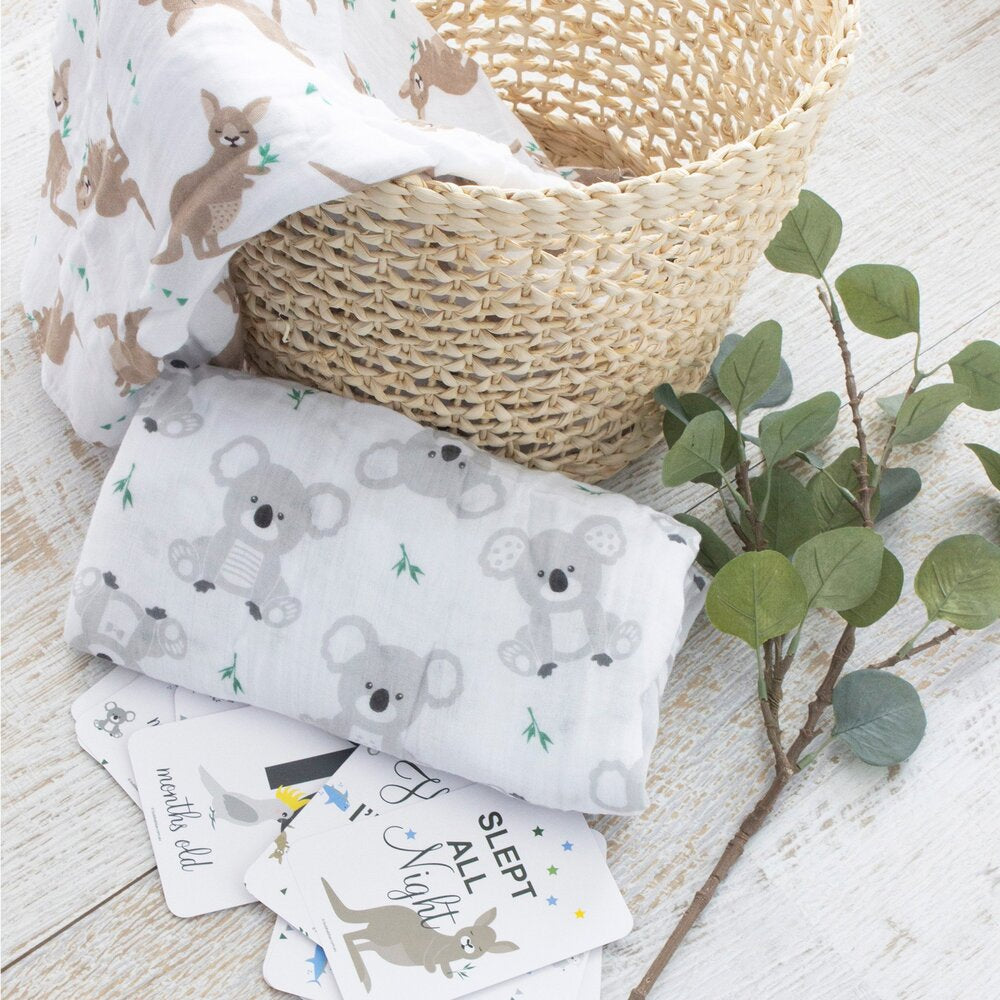 Bubba Blue Aussie Animal 2Pk Muslin Wraps 104567