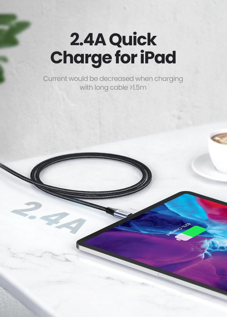 UGREEN USB-A to  Cable 1m (Aluminium case, Silver) - 60161