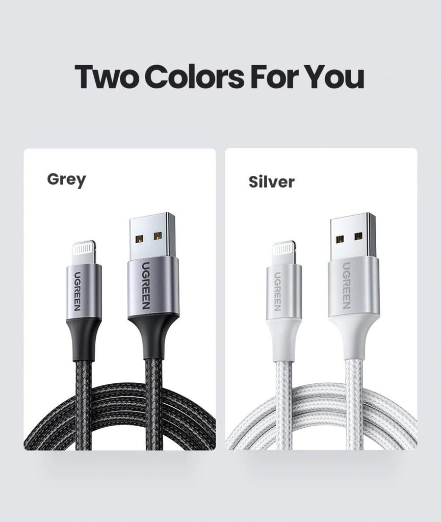 UGREEN USB-A to  Cable 1m (Aluminium case, Silver) - 60161