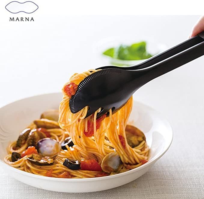 MARNA Non-Slip Pasta Tongs Black 269mm x3